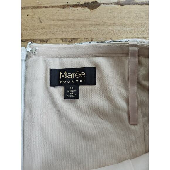 Maree Pour Toi All Over White Lace Bustier Top With Gold And Silver Floral 16 - Picture 5 of 11